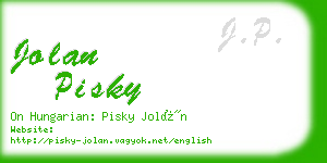 jolan pisky business card